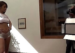 The young girl giving a talent for a hard scene