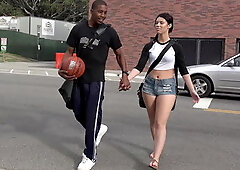 Caught sucking her neighbor's black cock