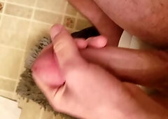 Massive Solo Ejaculation on Counter
