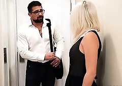 A Big Tits Milf is Fucked HArd on the Kitchen Table