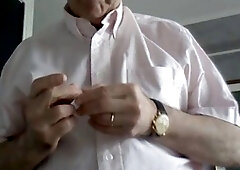 elderly french man enjoys a hot session