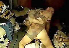 Huge white dildo insertion