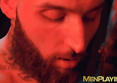 Muscular Tony D Angelo let his cock sucked in the glory hole by Rocky Vallarta