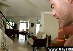 Straight guy gets a massage from muscley bear