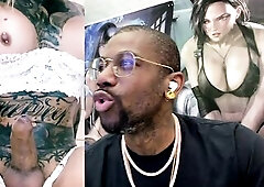 Nice-looking Tattooed Transgender Hotty Jerking Off Her Hard Cutie Shlong And Cumming For Us