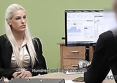 Hot MILF craves money so lender hurries to help her for sex