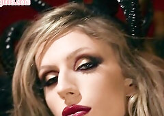 Cosplay TS devil mother I'd like to fuck bareback bangs TS hotty untill spunk flow