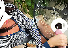 Stunning Chick does Blowjob, Cum in Coffee, Pee Play