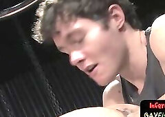 Horny jock taking clenched fist deep