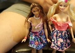 Chubby bukkake, dress, barbie cum