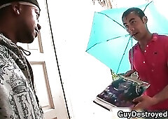 Emilio Sand gets jizzed all over by gay