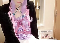 Dildo play by cosplay crossdresser