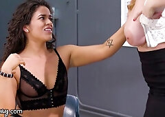 Nasty Lesbian Encounter - Two Passionate Lovers Getting Wild In The Office Break Room