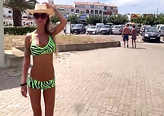 Monika Fox - Walks Along The Pier Among The Yachts In One Hat And Shines With Big Boobs 5 Min