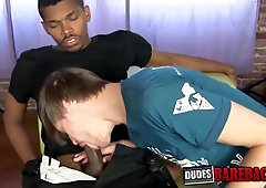 STUDS CONDOM-FREE - Living guest room multiracial no condom fuckin' with Miracle Richard