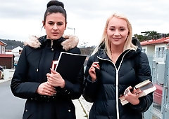 Sweet white babes Billie Star and Marilyn Sugar VS BBC