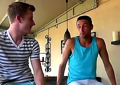 Twinks suck cocks in a bathroom