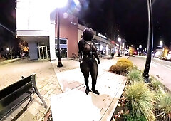 Curvy crossdresser flirt with a stranger