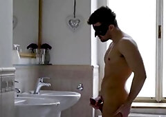 Maskurbate - Young muscle supermodel in mask debut in park