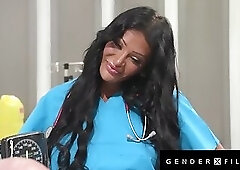 GENDERX FILMS Hot Trans Nurse Victoria Seduces Doctor Into Wild Flip Fuck Session