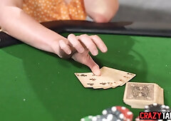 Poker night and fisting for arousing babe