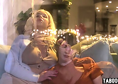 mom stepmom spending time with stepson