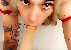 Lovely Honey in Crimson Minidress loves to have fun