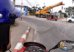 Real amateur couple blowjob and sex outdoor in public on an island