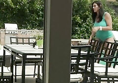 Super sexy and lustful mother i'd like to fuck bang bitch Raylenne gets her twat nailed hard by an youthful large weenie.This Babe wears green to