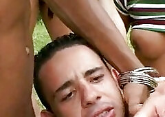 Fag whitey fucked by tranny soccer team