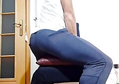 Masked Guy Humps Pillow in Ally's Chair - Large Knob, Loud Groans, Hot Fitness Booty - Hotsportfitboy