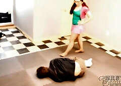 Red haired babe, Nessie is wrestling with a chap who loves anything this babe is doing to him