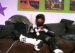 Pup Sparkle In Biker Cumming Inside A Dainese Suit
