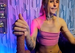 Blonde tight pussy babe has solo toy fun