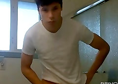 Cute twink shower masturbation