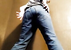 Trans Stud Spanks His Large Booty, Dances, Orgasms and Groans, Blue Jeans Fetish