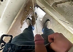 Outdoor pissed handjob uk