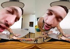 Virtualrealgay dude gets an intense standing fuck after some steamy finger sucking in VR