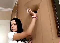 Teen doing freaky atm and having her face overspread with stinky cum.