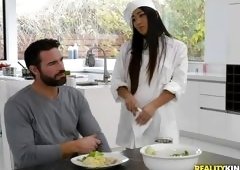 Hot Latina Jacks His Cock With Her Feet