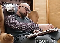 DILF Adam Snow lets stepson Noah White take a ride on his cock