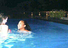 Threeway Sex on The VIXEN Beach with Bratty Girls