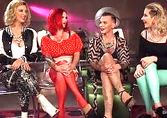 Three mistresses love lingerie guy