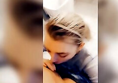 Teen Sucking Boss’ Weenie In Public Baths for a Raise