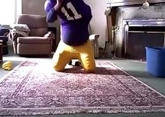 horny football jock does pushups