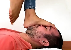 Nose And Face Flattening - Hard Trampling Slave Face -