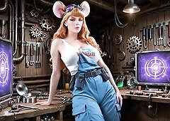 A unparalleled comics cosplay with a wrench who got lustful from a recent experiment, and wanted to develop her own anal as a recent experiment