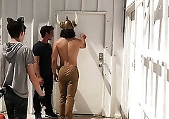 Bound homo offers his ass instead of treats for Halloween