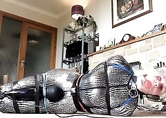 Sissy catsuit sex toy servitude climax