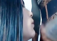 Delectable shemale enjoys giving blowjobs to her naughty tranny girlfriend